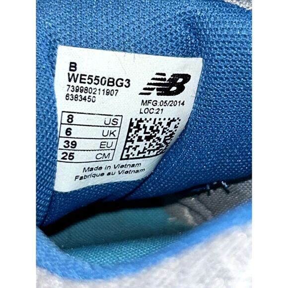 New Balance 550 v3 WE550BG3 Womens Blue Green Mesh Running Shoes Size 8 - Picture 7 of 7